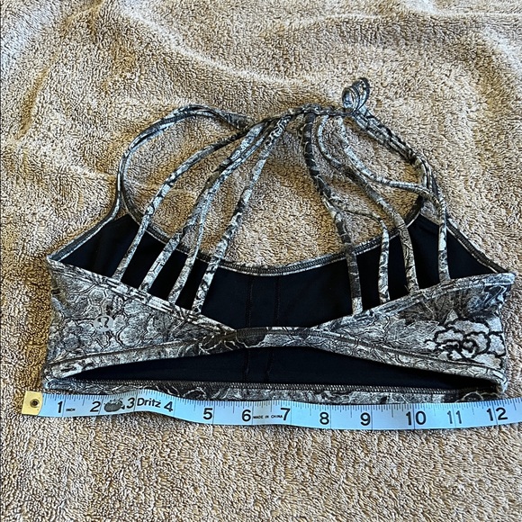 Lululemon Athletica Floral Strappy Bralette - Black and Gray - Picture 2 of 5